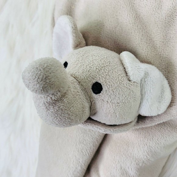 Lovie Elephant Blanket Large Blankie Lovey Minky Dot Gray 25 in Wubbie Security - Picture 6 of 6